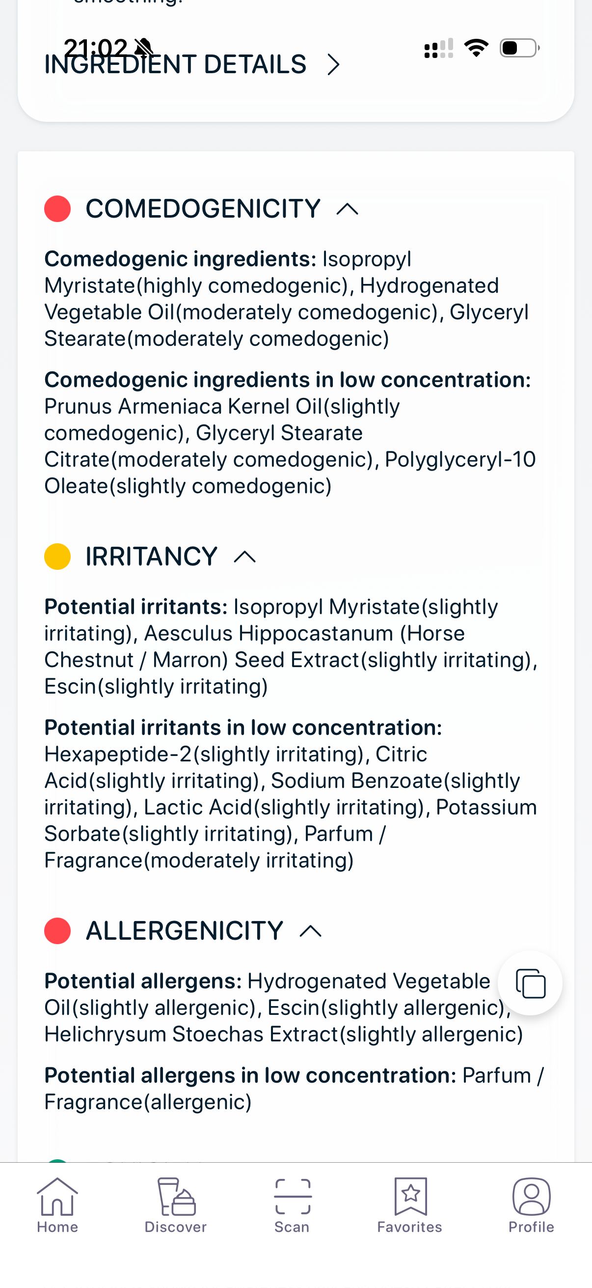 Moisturizer not recommended for acne-prone skin due to comedogenic ingredients that clog pores