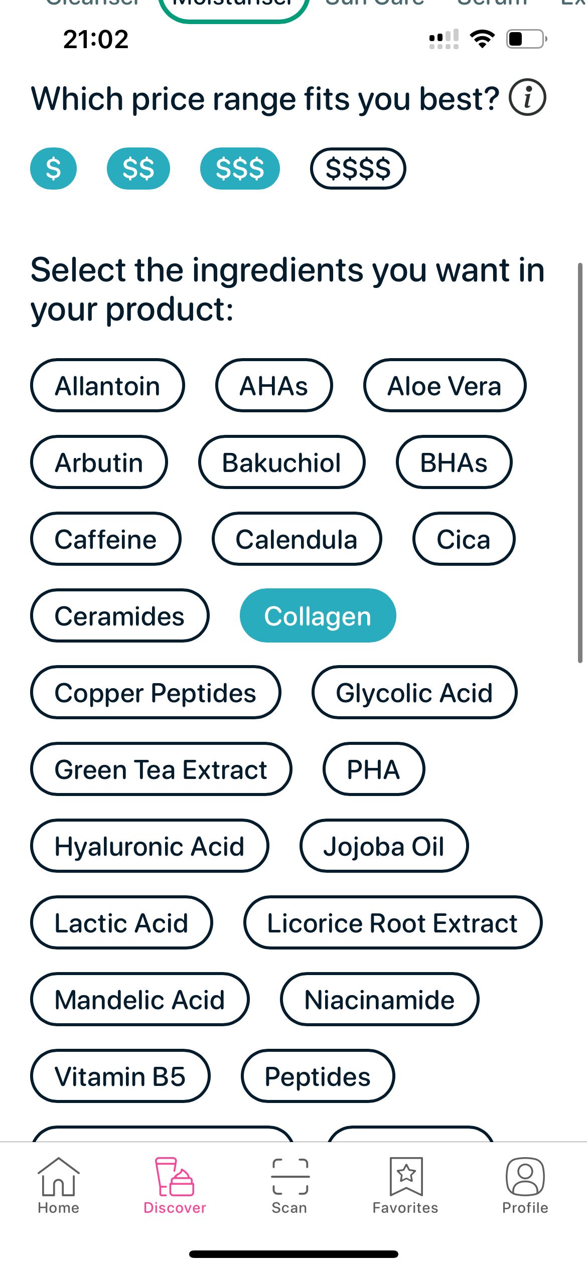 SkinBuddy smart filter page second part