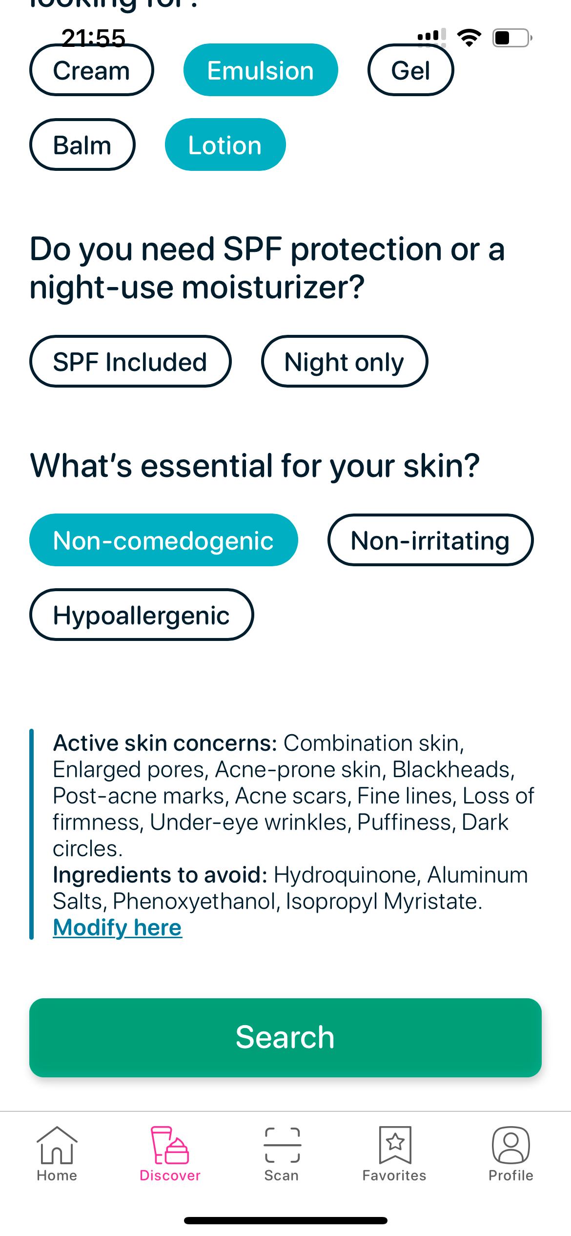 SkinBuddy smart filter page second part