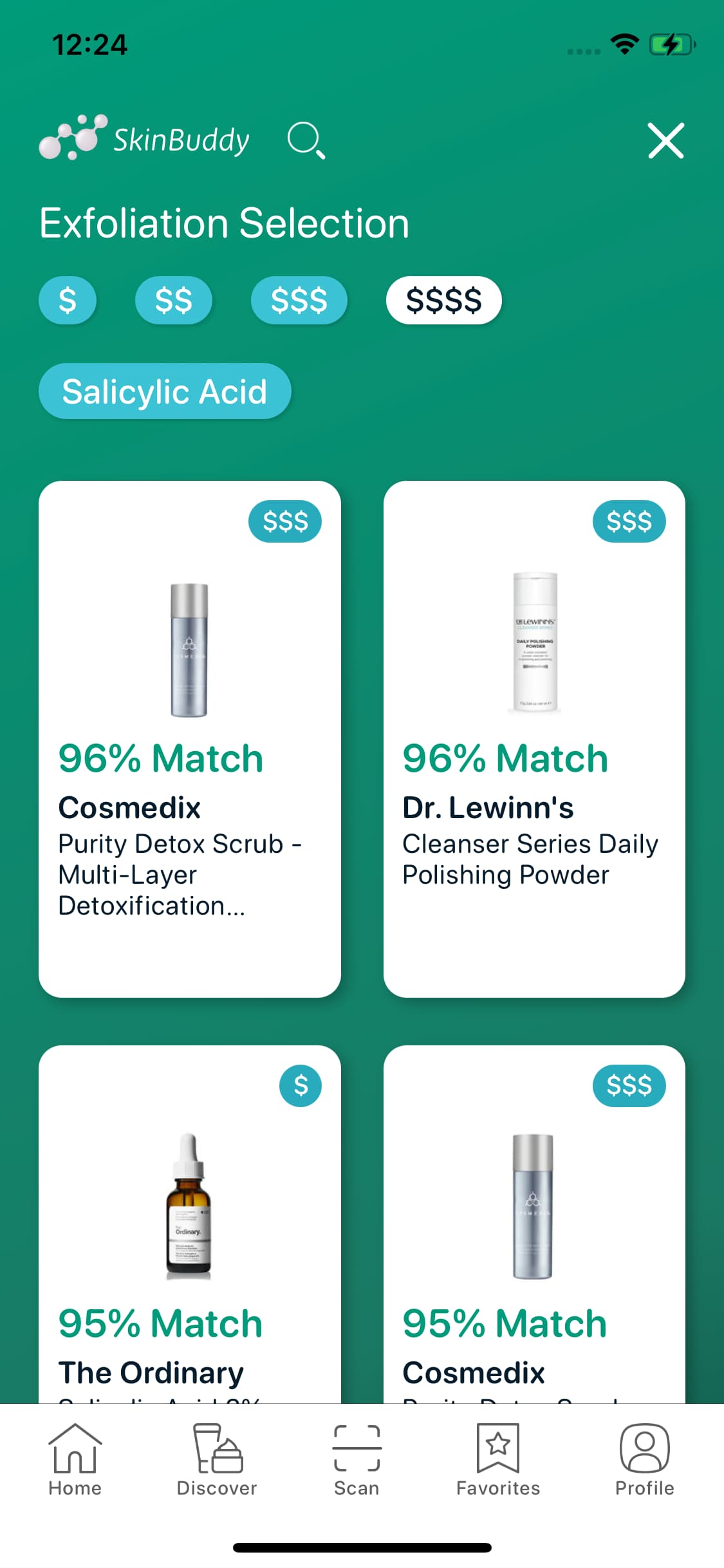 SkinBuddy recommend page