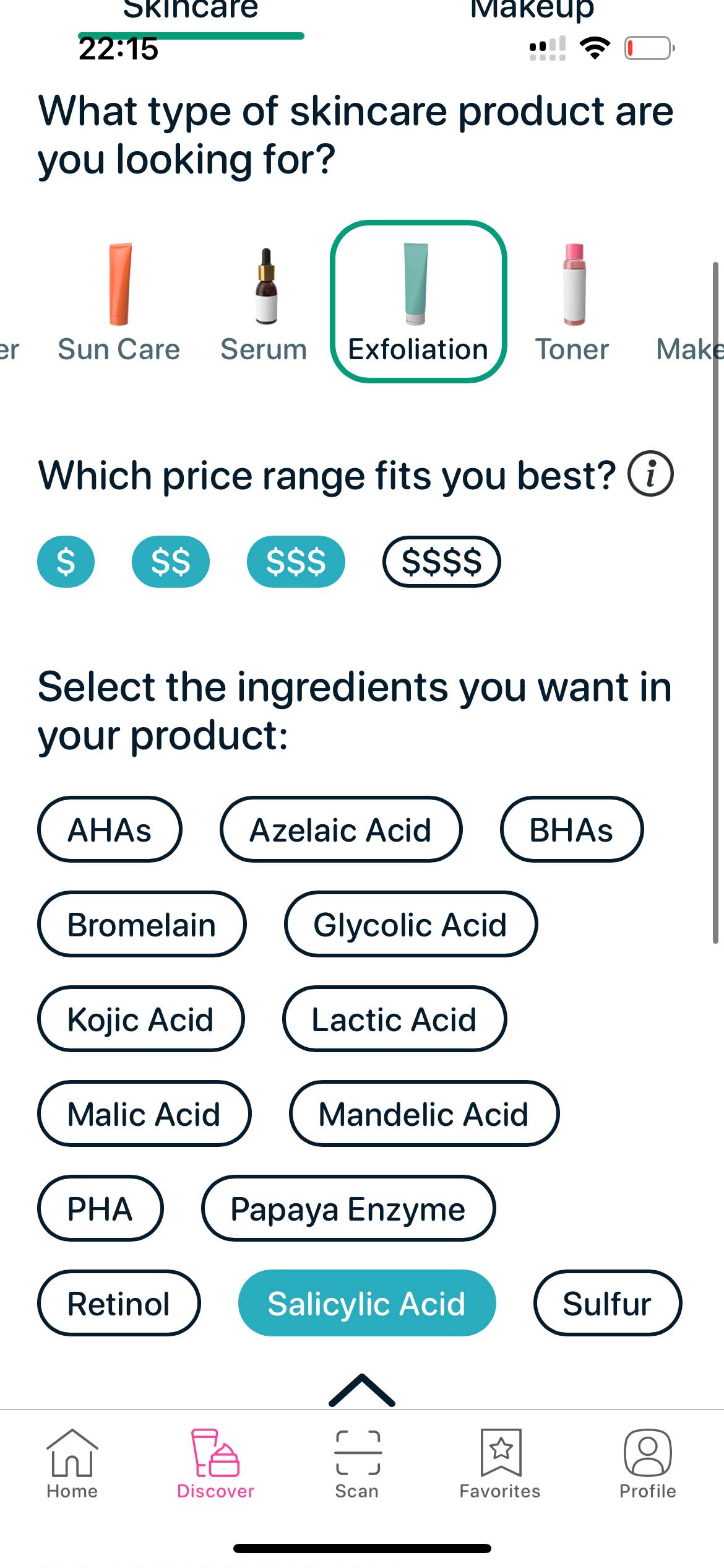 SkinBuddy smart filter page second part
