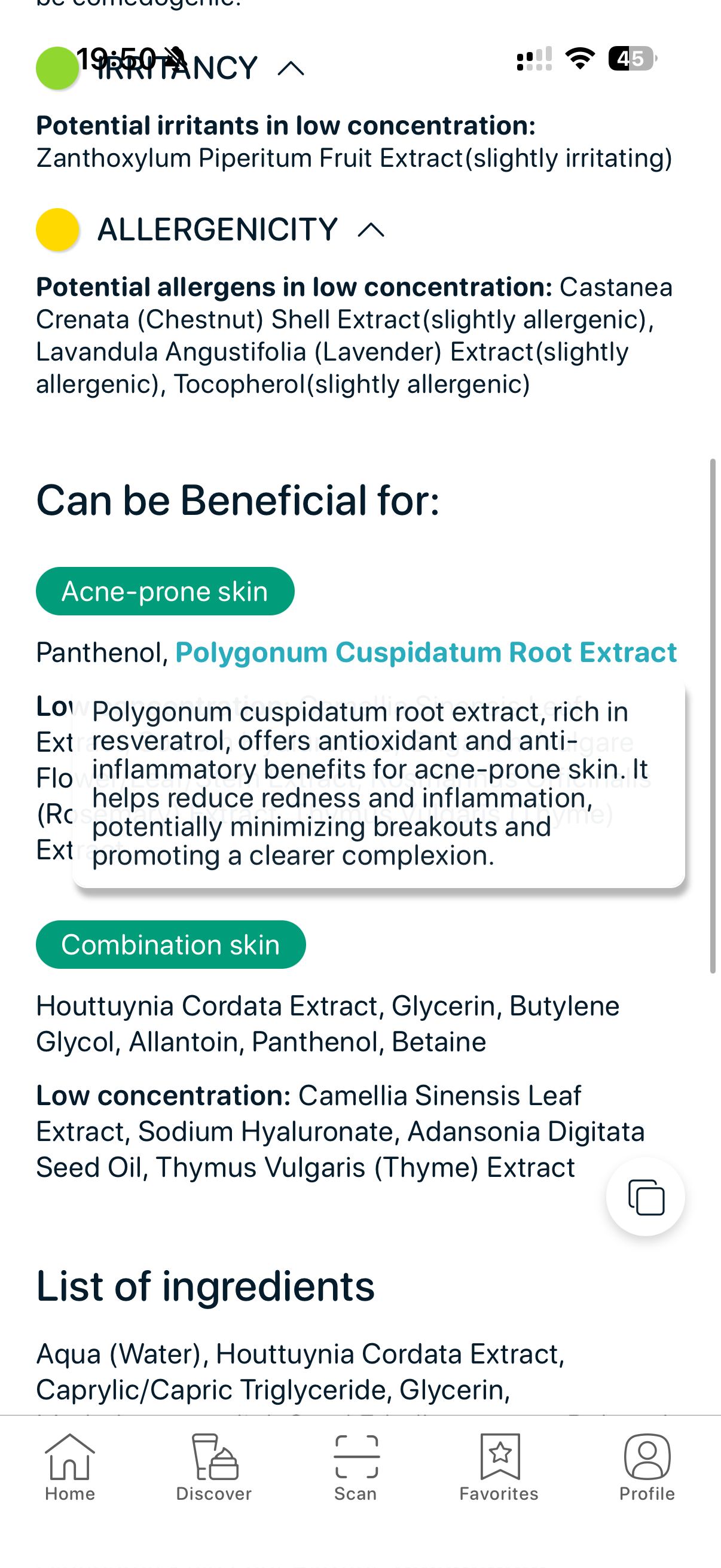 Resveratrol ingredient analysis explaining antioxidant benefits for acne-prone skin