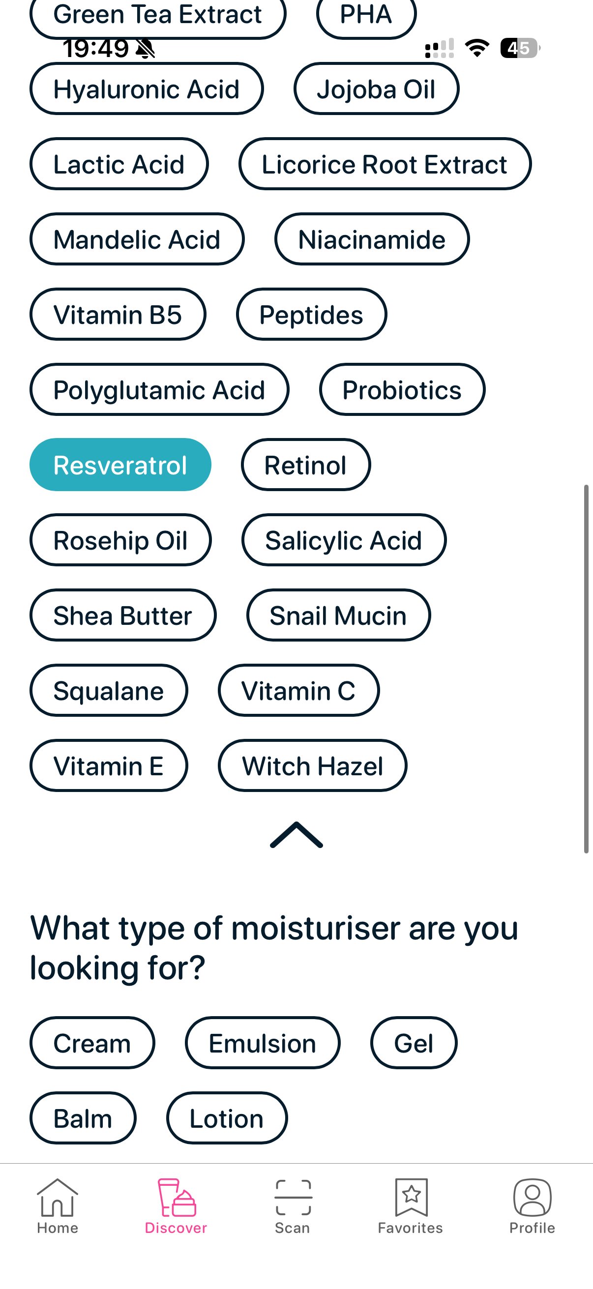 Resveratrol highlighted in SkinBuddy ingredient selection for antioxidant skincare routines