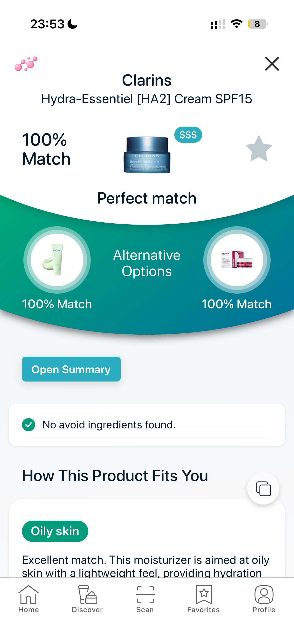 Perfect skincare match showing product without Isopropyl Myristate or pore clogging ingredients